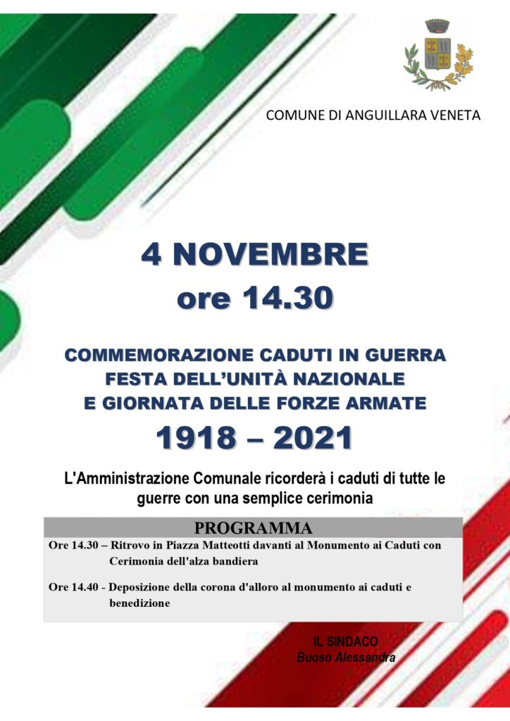 Cerimonia 4 novembre 2021